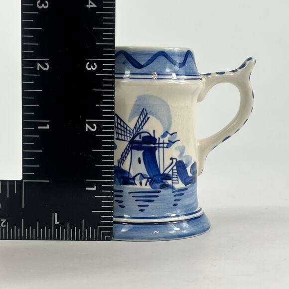 Netherlands Holland Delfts Blue Mini Novelty Mug Travel Souvenir Vtg Windmill - Picture 9 of 14